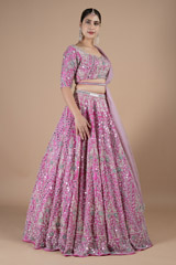 Light Fuscia Pink Bridal LehengaDSC09002