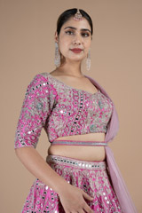 Light Fuscia Pink Bridal LehengaDSC09003