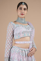 Pastel Pink Embroidered Lehenga SetDSC08991