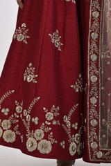 Maroon Floral Lehenga_SUB6624