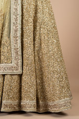 Golden sequin palatial flowery embroidered lehenga setDSC09028