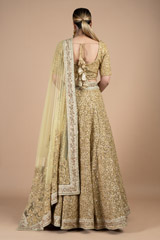 Golden sequin palatial flowery embroidered lehenga setDSC09029
