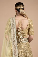 Golden sequin palatial flowery embroidered lehenga setDSC09030