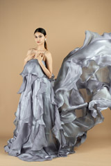 Pearl blue layered ruffled gownDSC09140