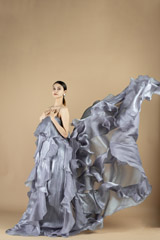 Pearl blue layered ruffled gownDSC09141