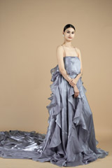 Pearl blue layered ruffled gownDSC09146