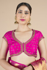 Rani pink deep neck structured blouse1