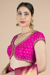 Rani pink deep neck structured blouse4
