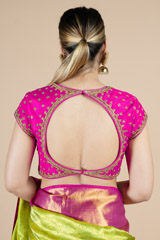 Rani pink deep neck structured blouse7