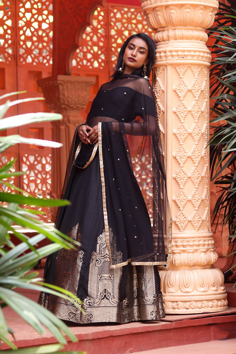 Black Banarasi Lehenga