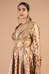 Silk brocade woven Anarkali gownDSC01366