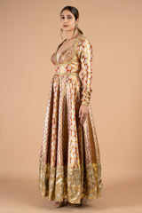 Silk brocade woven Anarkali gownDSC01367