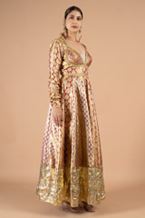 Silk brocade woven Anarkali gownDSC01369