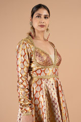 Silk brocade woven Anarkali gownDSC01371