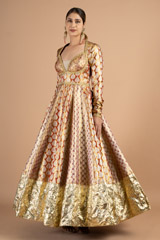 Silk brocade woven Anarkali gownDSC01374