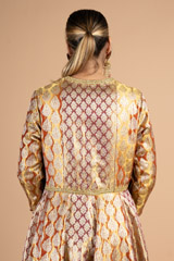 Silk brocade woven Anarkali gownDSC01375