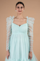 Aqua tulle infinity gownDSC01026