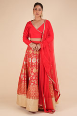 Red Banarasi LehengaDSC00879