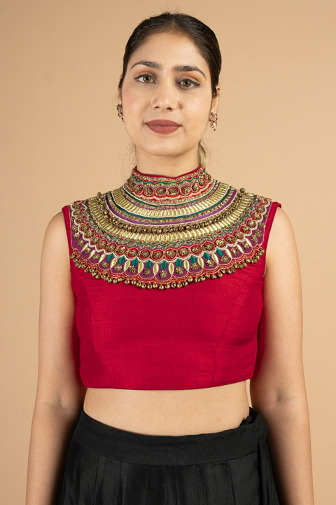 Red ghungroo blouse