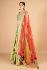 Green Golden Dori Embroidered LehengaDSC03270