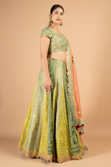 Green Golden Dori Embroidered LehengaDSC03271