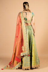Green Golden Dori Embroidered LehengaDSC03276