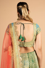 Green Golden Dori Embroidered LehengaDSC03277