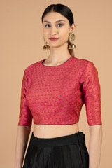 Pink back covered woven blouseDSC03863