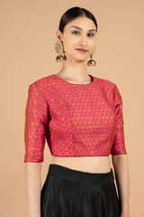 Pink back covered woven blouseDSC03864