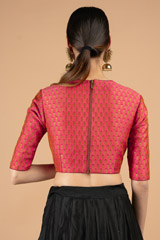 Pink back covered woven blouseDSC03866