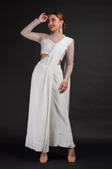 Grey Metallic Saree Gown_DSC4379-Edit