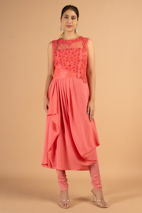 Floral embellished georgette kurta set