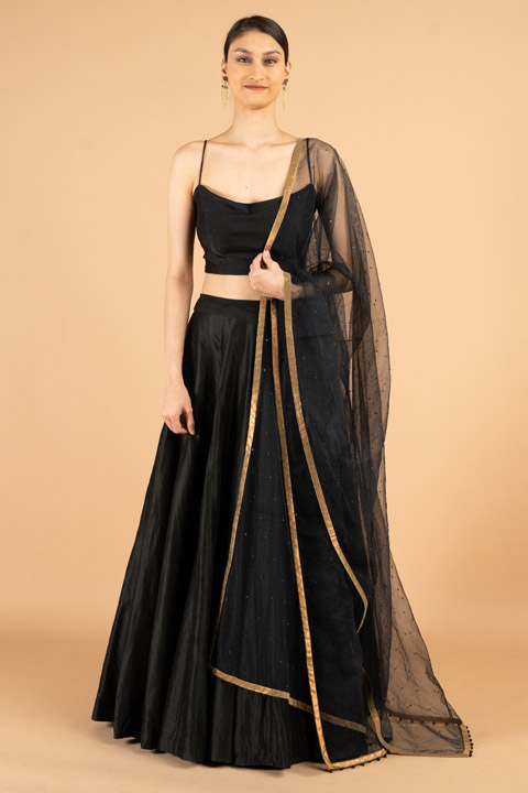 Black and gold dupatta