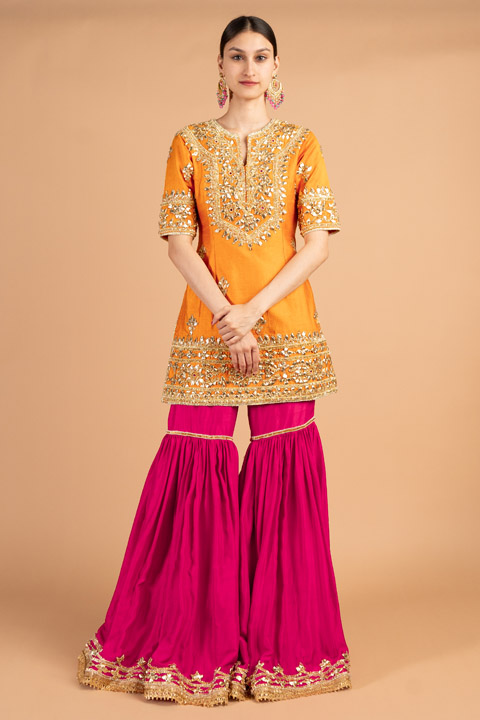 Gota lace embroidered sharara pants