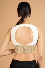 V neck Cream BlouseDSC07969