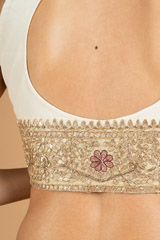 V neck Cream BlouseDSC07970
