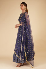 Blue Embroidered LehengaDSC00537