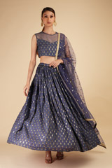 Blue Embroidered LehengaDSC00538