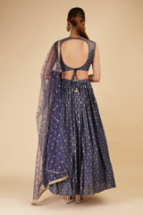 Blue Embroidered LehengaDSC00540