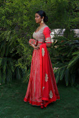 Krishna Red Printed LehengaIMG_0152