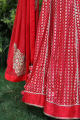 Krishna Red Printed LehengaIMG_0162
