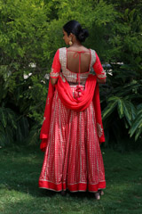 Krishna Red Printed LehengaIMG_0167