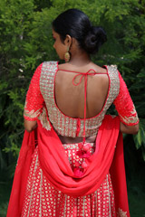Krishna Red Printed LehengaIMG_0170