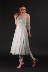 Grey Sheer Off Shoulder Kurta SetIMG_0802