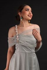 Grey Sheer Off Shoulder Kurta SetIMG_0806