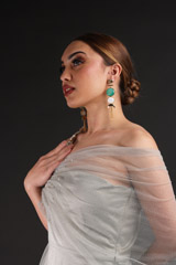 Grey Sheer Off Shoulder Kurta SetIMG_0808