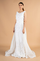 White Tulle Floral GownDSC00645