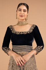 Blue And Gold Embellished  GownDSC01989