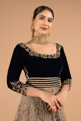 Blue And Gold Embellished  GownDSC01993