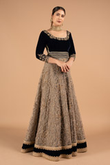 Blue And Gold Embellished  GownDSC01994